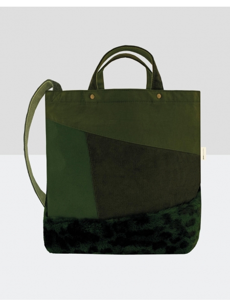 Shopper personalizzate in tessuto misto Satomi Faux Fur 43x37x14 cm